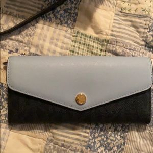 Michael Kors monogram blue wallet
